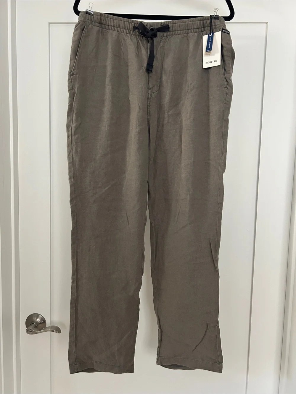 Industrie Clothing Santorini 100% Linen Pant 36 Gray NWT